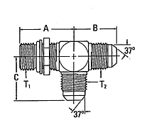 203005 SAE O-Ring Boss to 37º Flare